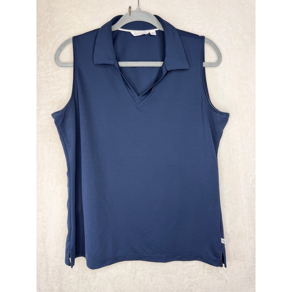 Lady Hagen Sleeveless Polo‎ Women Large Navy Blue